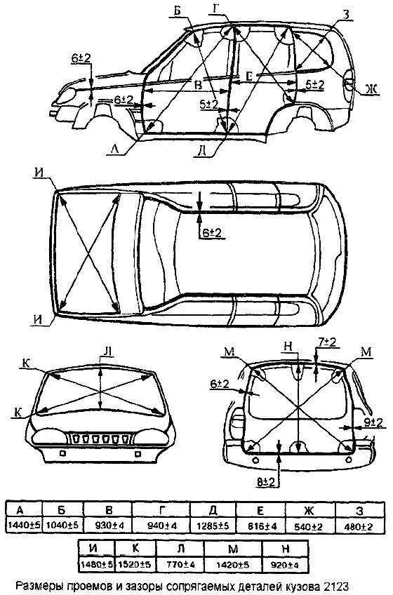 Размеры кузовных ремонтов. Контрольные точки кузова ВАЗ 2123. Габариты заднего проема Шевроле Нива. Геометрия кузова Нивы ВАЗ 2123. Геометрия ВАЗ 2114 моторного отсека.