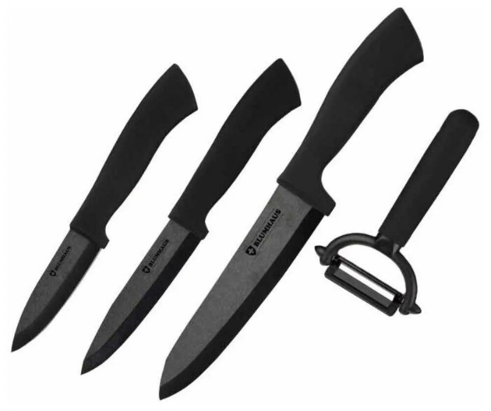 Набор BLUMHAUS 3 ножа и Овощечистка BH-154. 154 "BH" (x10) ножи. BLUMHAUS ножи. BLUMHAUS seit 1969 набор ножей.