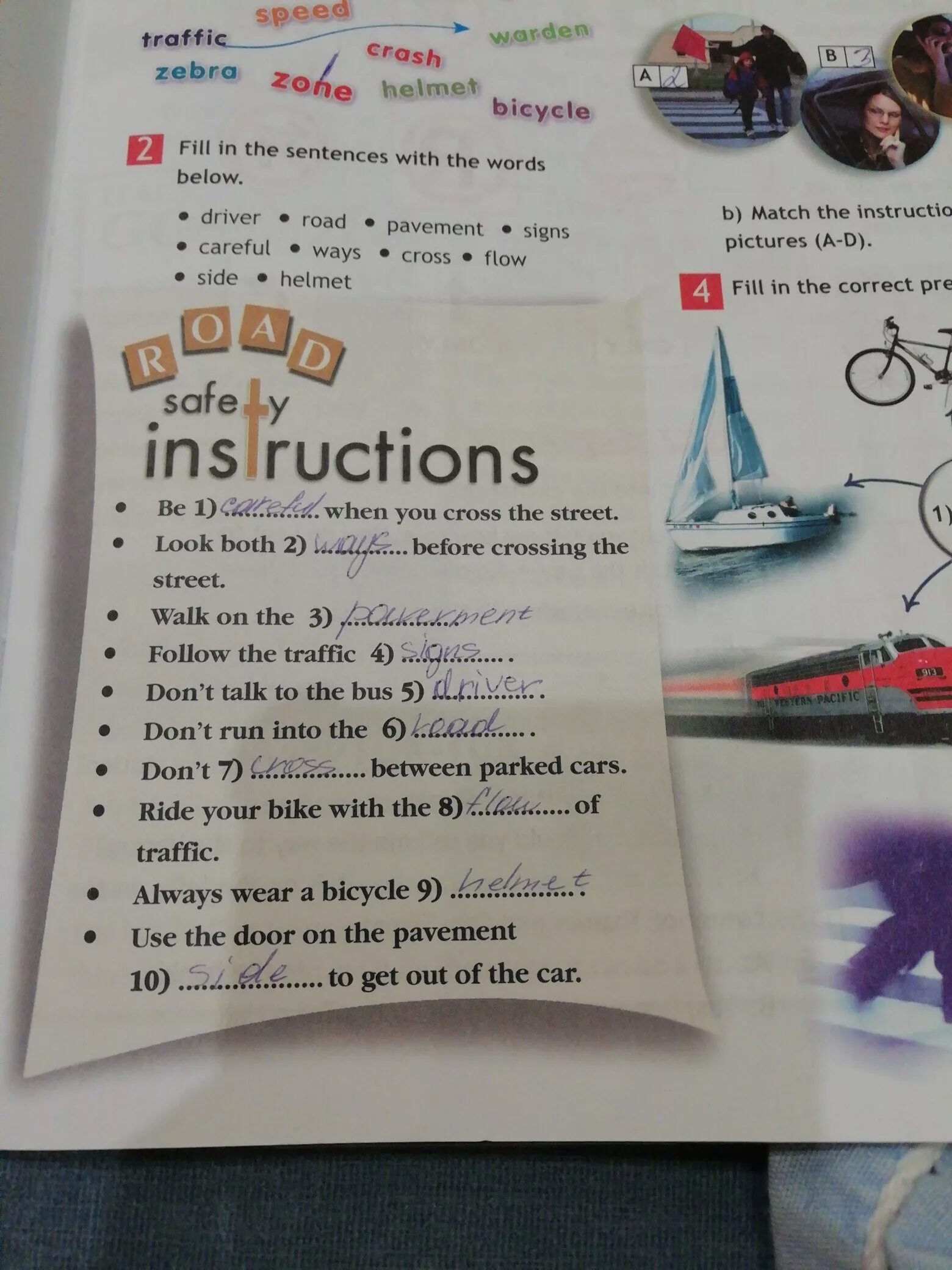 Fill in crash. Road safety instructions 6 класс. road safety instructions 6 класс ответы. 3a road safety 6 класс ответы. fill in the sentences with the words below 6 класс.