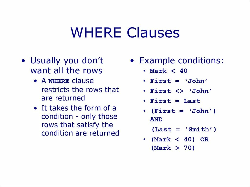 Sql where clause. If when clauses правило. when clause. when clauses упражнения. if clauses упражнения.