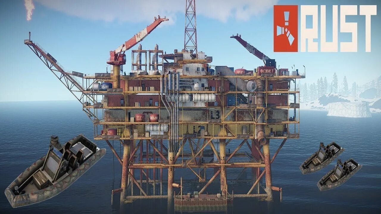 Маленькая Нефтевышка раст. Rust большая Нефтевышка. Раст Oil Rig.