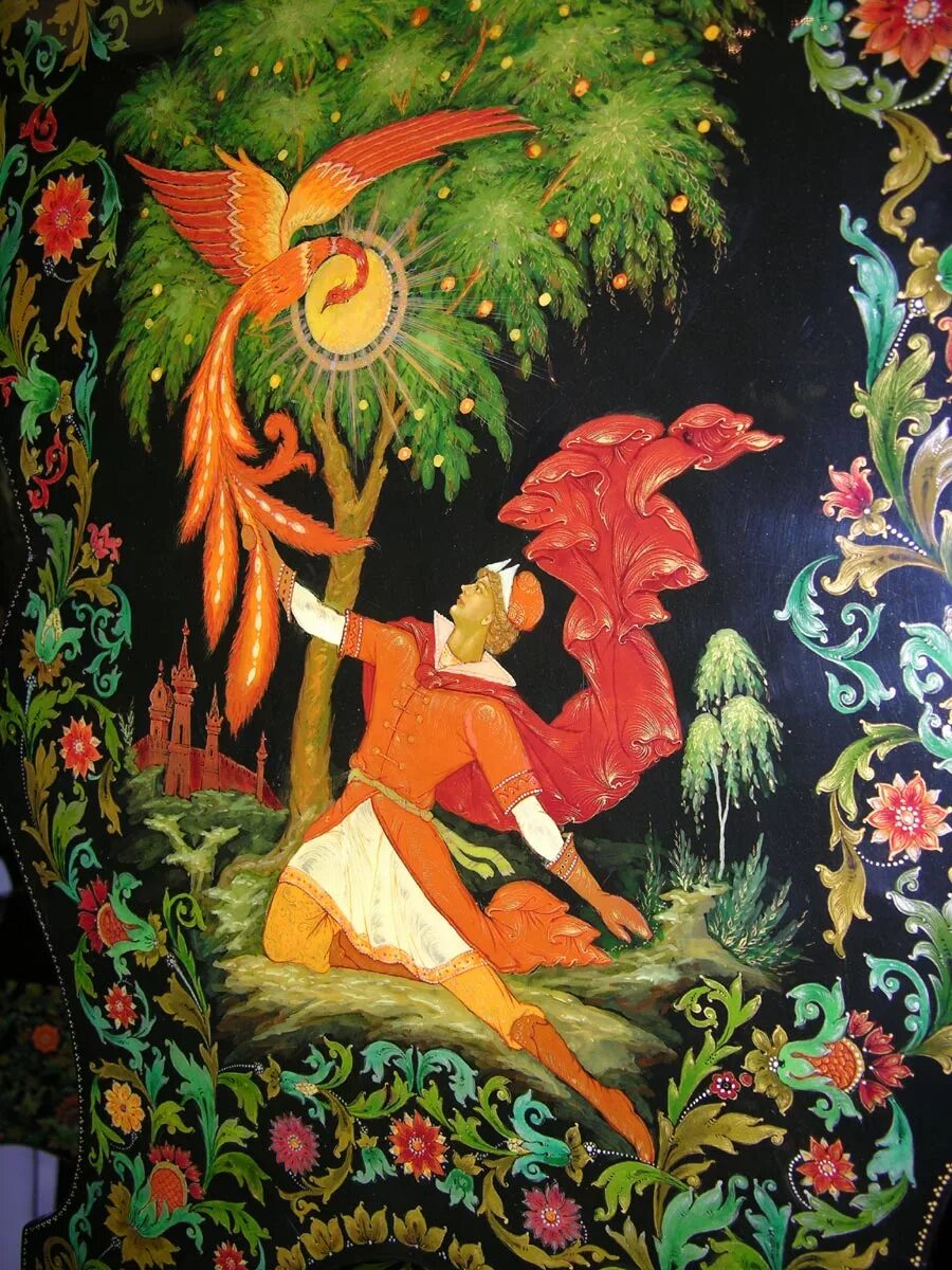 куркин (палех). федоскинская роспись конек горбунок. худ сказка. теремок. теремок васнецов.