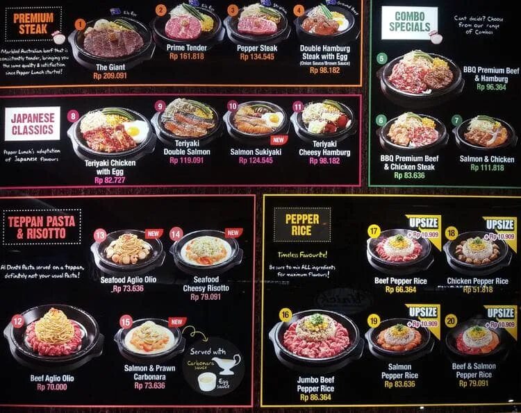 B menu. B menu