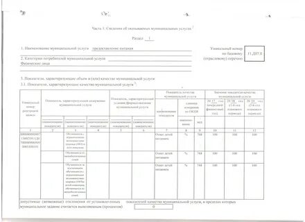 Муниципальное задание уникальный номер реестровой записи