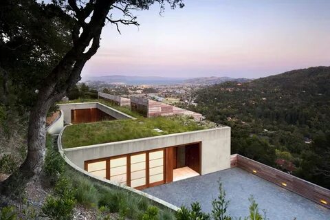 Modern hillside house