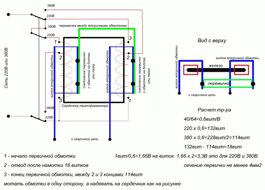 Точечная сварка из СВЧ трансформаторов схема. Расчёт трансформатора для контактной сварки своими руками. Схема намотки сварочного трансформатора. Расчет обмотки сварочного трансформатора. Трансформатор сечение провода