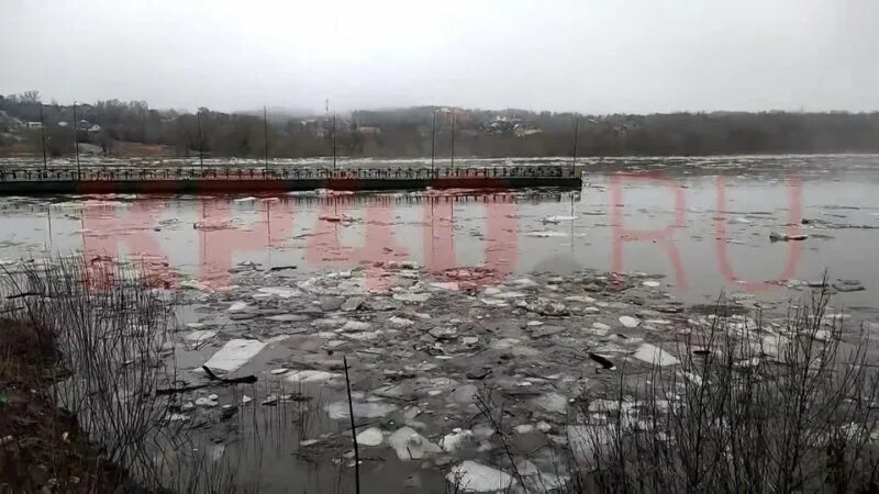 Ледоход. Ледоход на Оке. Начало ледохода. Ледяной затор.