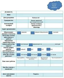 Рекомендации анкета