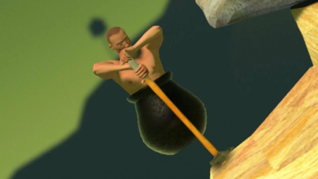 Игра чел с кувалдой. Беннет Фоди. Getting over it with Bennett Foddy. Getting over игра. Игра в котле с кувалдой.