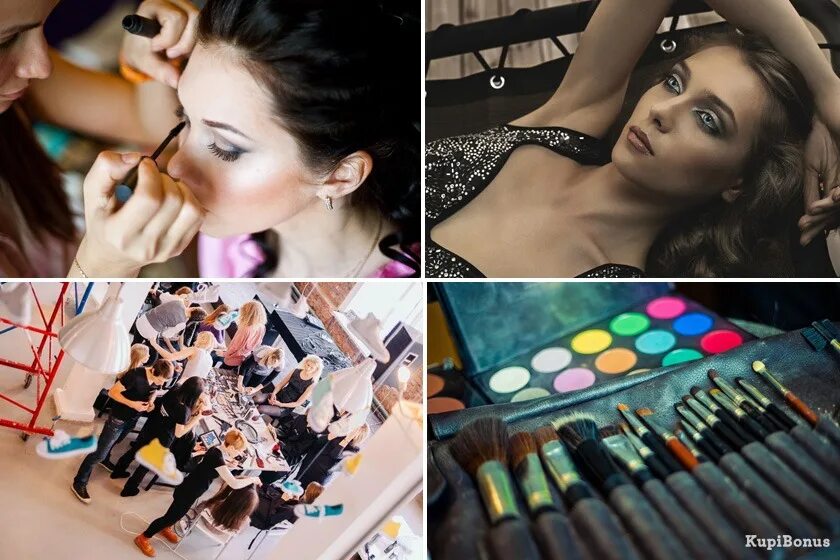 Профессиональный макияж. Начинающий визажист. Профессиональный макияж. Девушка красится. Нанесение декоративной косметики.