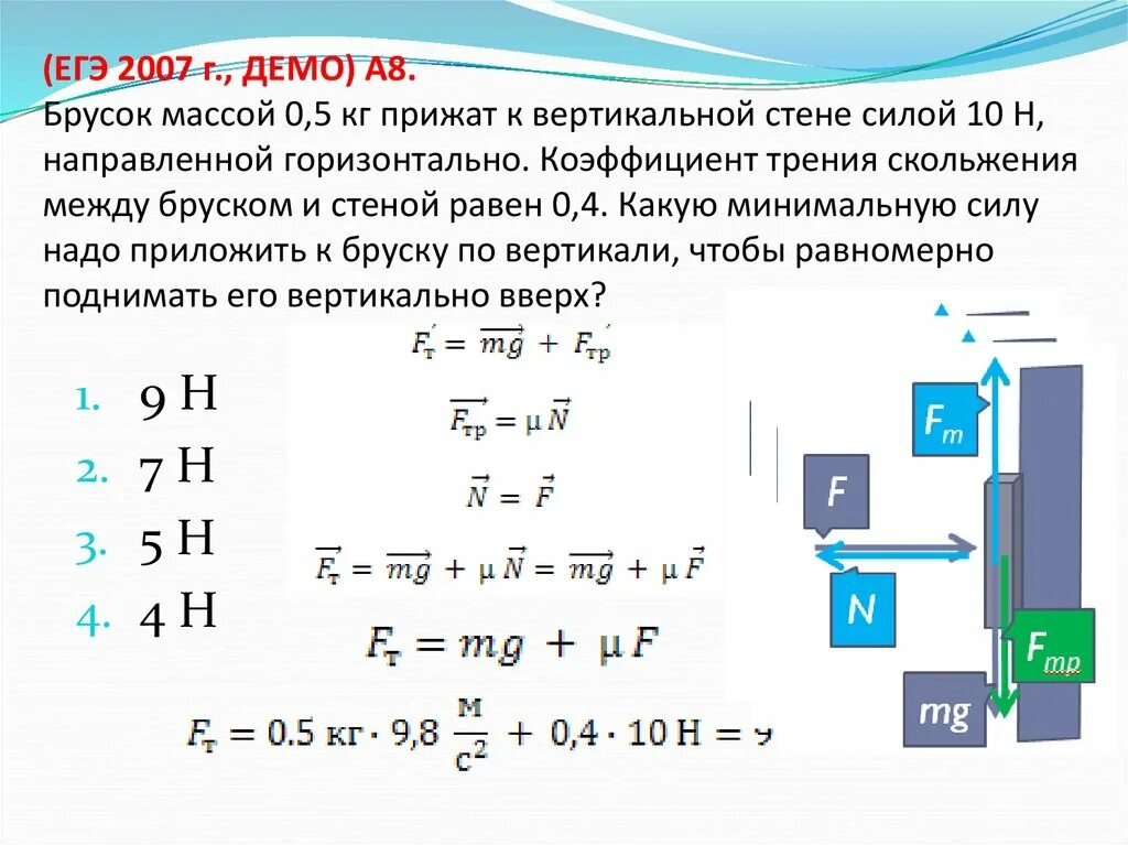 Стальной брусок массой 1 кг равномерно. Брусок прижат к вертикальной стене. Брусок массой 0.5. Брусок массой 0.5 кг. К вертикальной стене прижали брус.