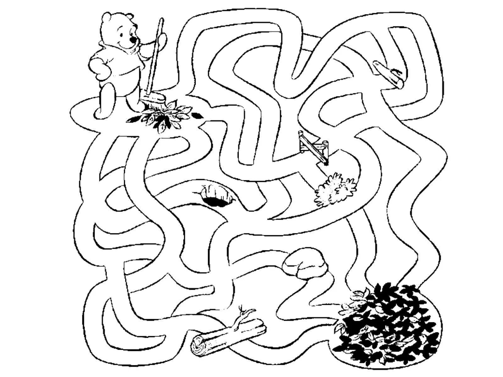 Online coloring pages Coloring Винни пух лабиринт, Download print coloring page.