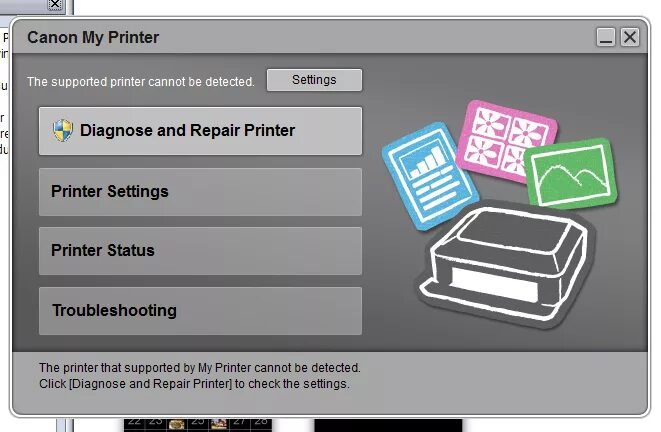 Cannot detect. Приложение для принтера Canon. Canon my Printer программа. Утилита принтер Canon PIXMA. Софт для принтеров Canon для печати.