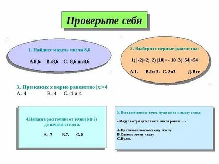 Модуль числа каждого из чисел 4