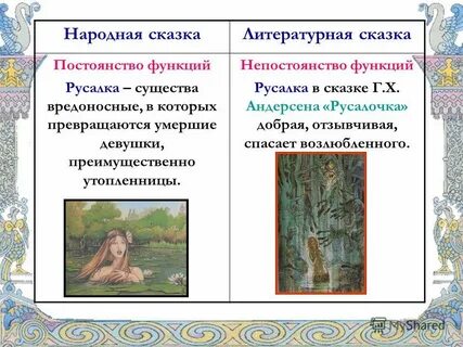 Сравним авторскую и народную сказки