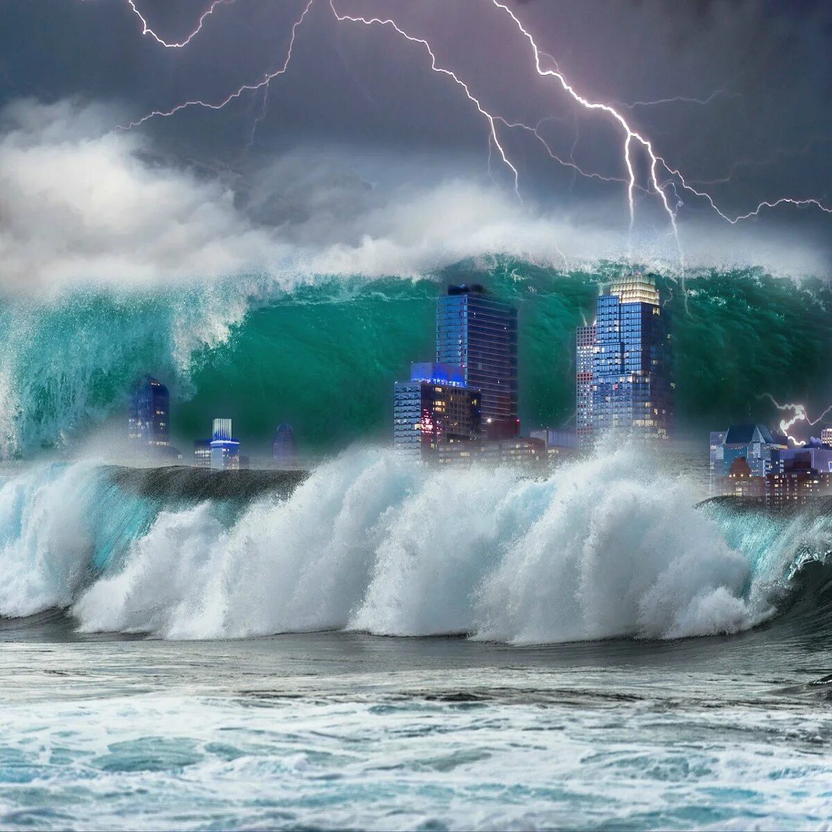 Цунами 500 метров. Цунами мегацунами. Лос анджелес цунами. Город волна. Майами флорида цунами.