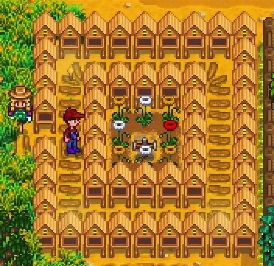 Сколько мусорных баков в городе stardew valley. Stardew valley улей. ульи стардью валли. stardew valley пасека. stardew valley ульи.