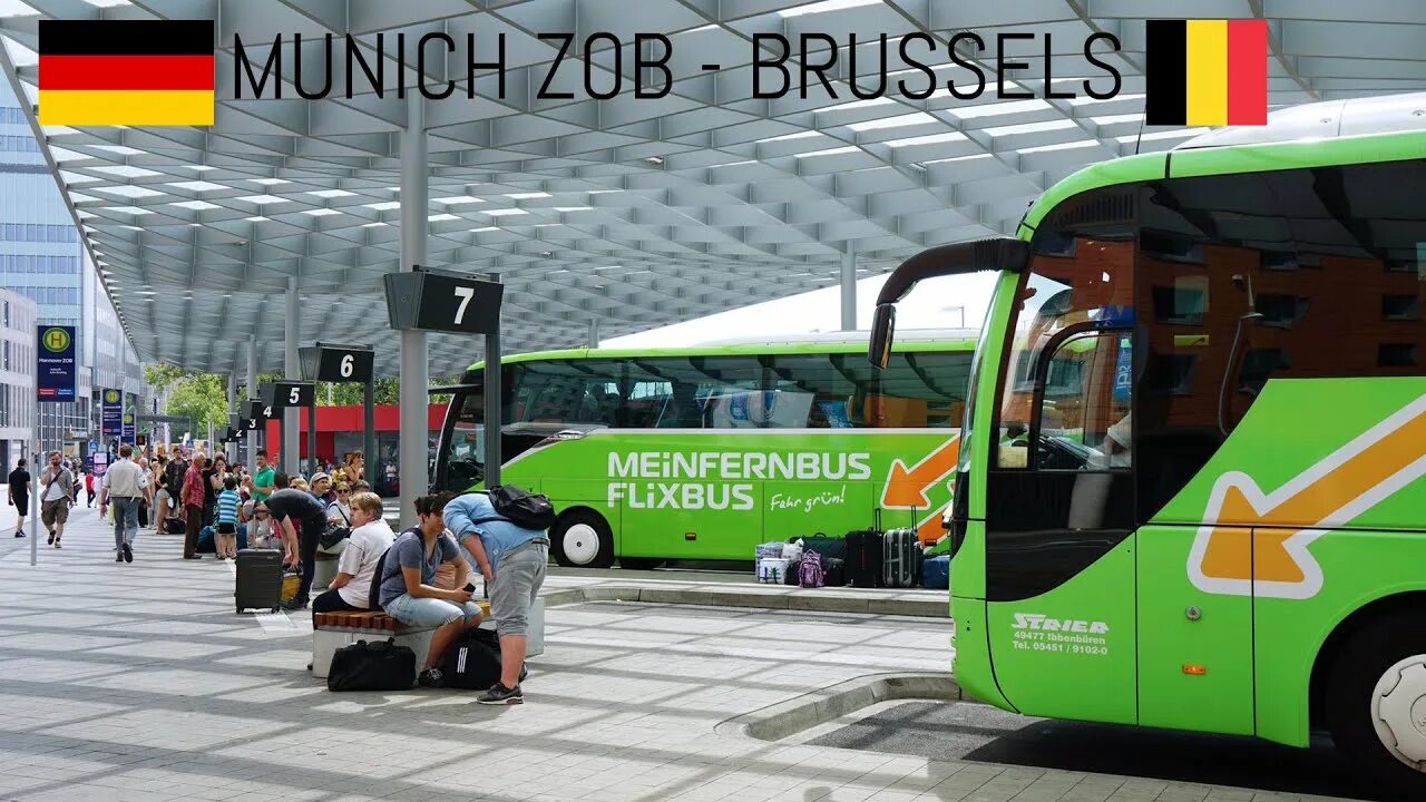 The bus station is in