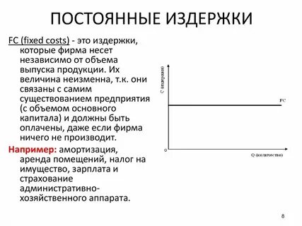 К постоянным затратам относятся амортизация