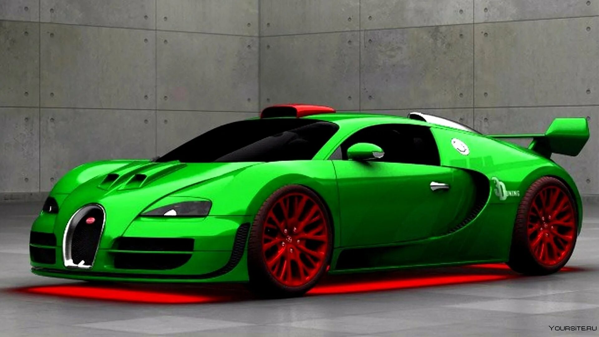 Зеленая красная машина