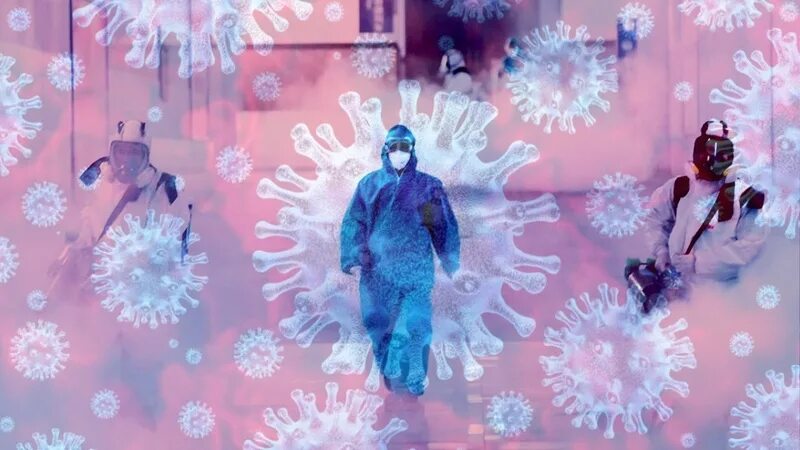 Вирус ковид 19. Новогодние огоньки. Коронавирус. Вирусный новый год. Вирусная рождественская елка.