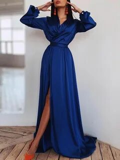 Платье шелк с длинным рукавом