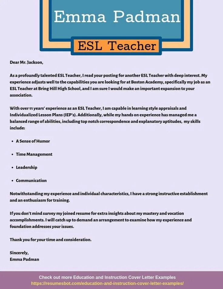 Teacher Cover Letter. Cover Letter for ESL teacher. English teacher Cover Letter examples. Teacher Cover Letter example. Letter writing to the teacher