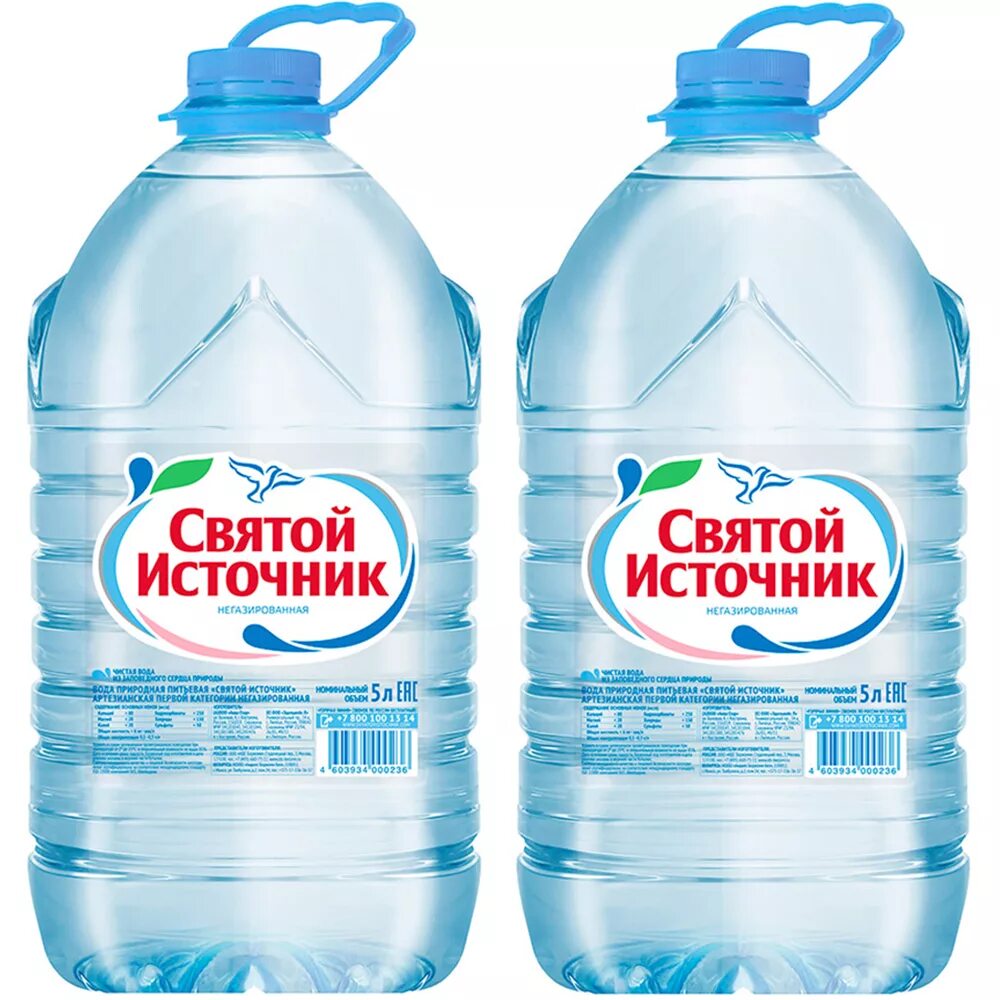 Состав воды святой источник. Вода негазированная Святой источник 5л. Вода питьевая Святой источник, 5 л. Святой источник негазированная 5 литров. Святой источник негаз 5л./2шт..