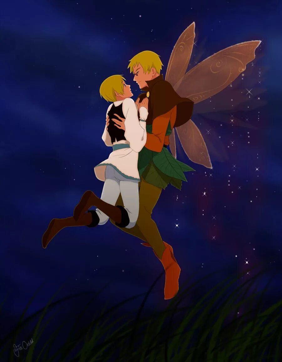 Фея динь и теренс. Фея и принц. Парень фея арт. Принц корнелиус. Дюймовочка thumbelina 1994.