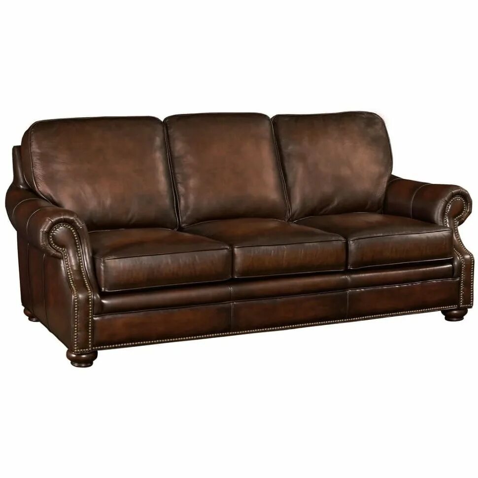 Купить диван лучшего производителя. Диван трехместный Montgomery. Кожаный диван. Мягкий кожаный диван. Коричневый кожаный диван.