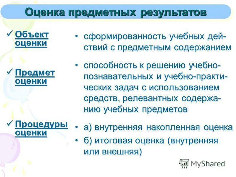 Основным объектом оценки предметных результатов является. Основным объектом оценки предметных результатов является