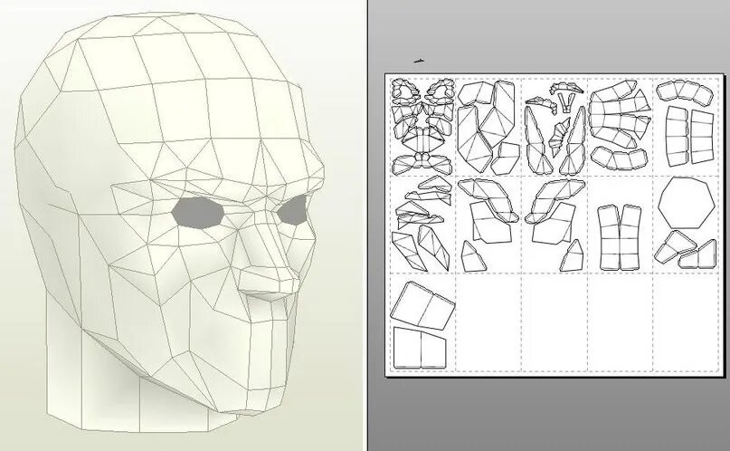 Развертка маски. Паперкрафт. Развёртки из бумаги маски. Макет головы человека из бумаги.