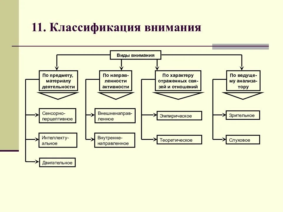 Процессы внимания в психологии таблица. Классификация познавательных психических процессов. Схема возникновения психических процессов. Классификация видов внимания. Свойства психических познавательных процессов