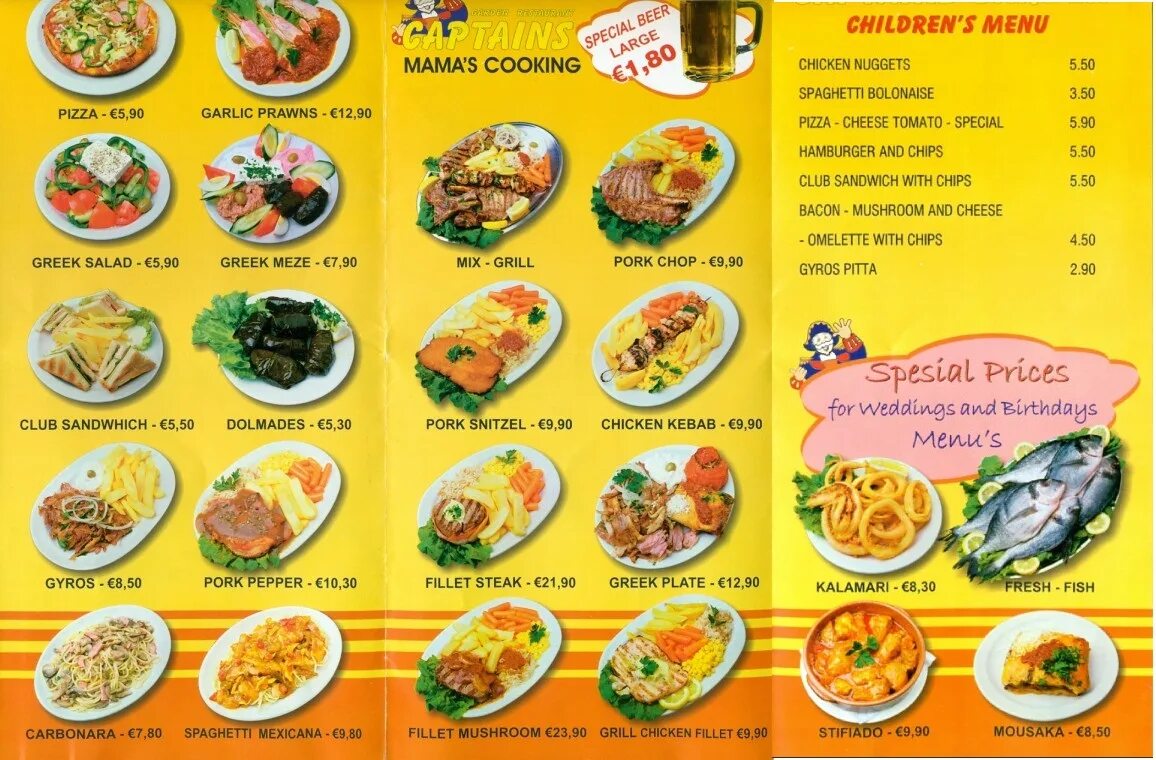 Odetari menu