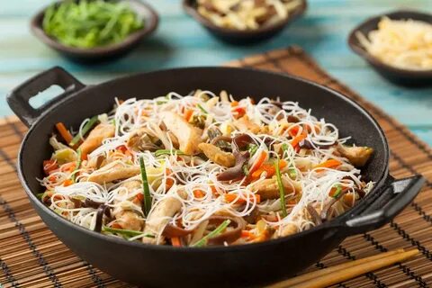 Вок с фунчозой рецепт курицей и овощами