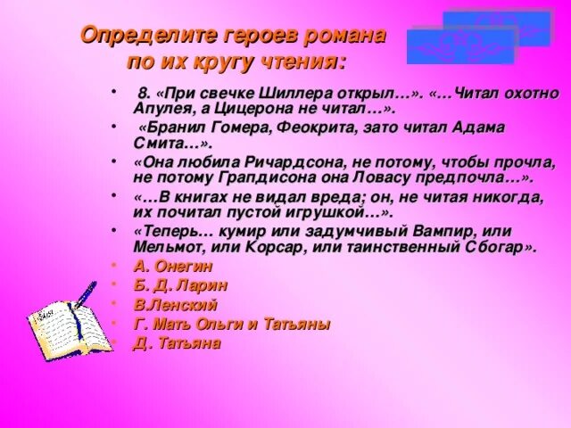 Она любила Ричардсона не потому чтобы. Читал охотно Апулея а Цицерона. Бранил Гомера Феокрита зато читал Адама. Герой это определение.