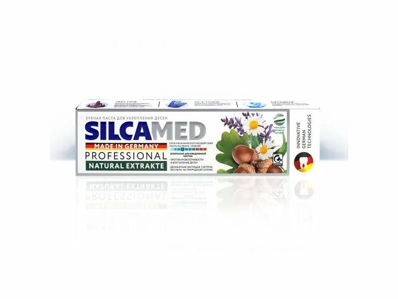 Паста для укрепления десен. СИЛКАМЕД professional зубная паста 100мл. Silca natural Extrakte. SILCAMED зубная паста Германия.