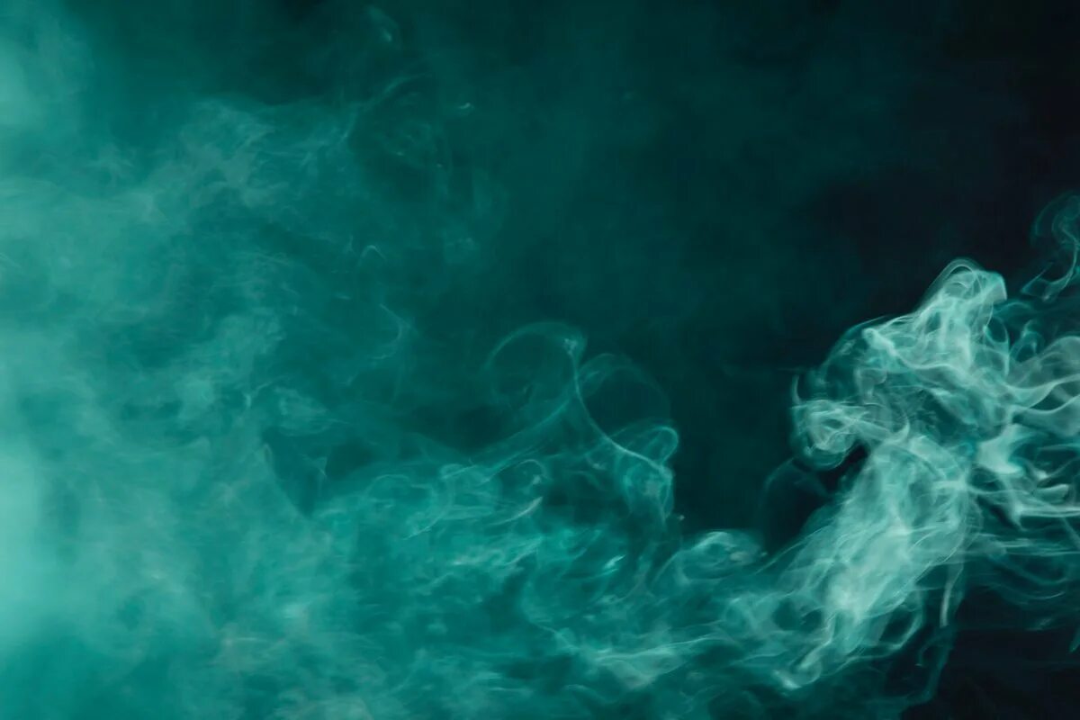 Зеленый дым. Бирюзовый дым. Фон дым. Дымный фон.