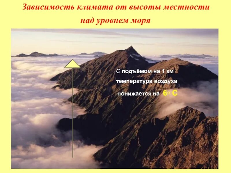 Зависимость климата от высоты местности над уровнем моря. Высота суши над уровнем моря. Причины влияния на климат. Высотная поясность гор россии таблица. Рельеф и климат.
