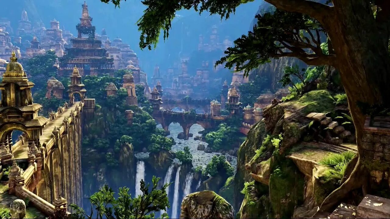 The lost city игра. Анчартед 2 Шамбала. Шамбала Шангри ла. Uncharted 2 Шамбала Шангри ла концепт арт. Uncharted Шамбала.