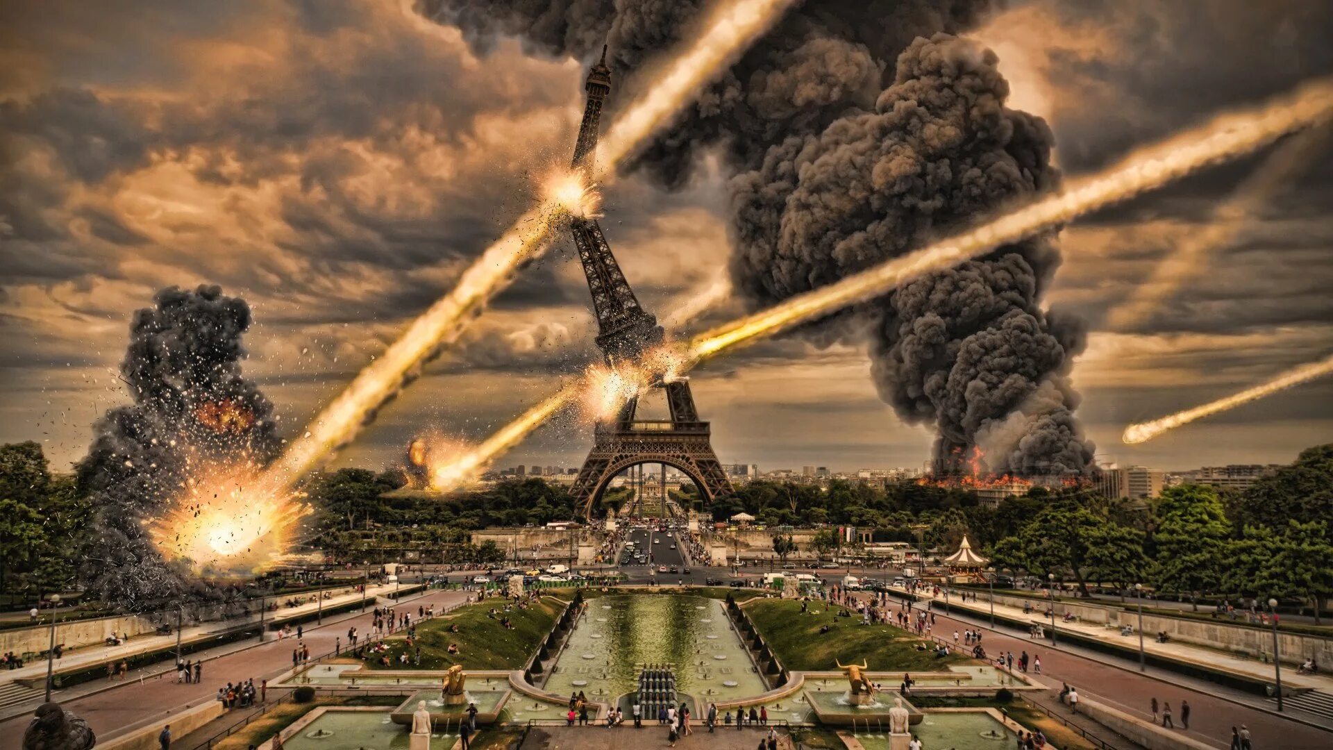 Крушение париж. Разрушенный Париж. Апокалипсис ядерный взрыв. Ядерный взрыв в Париже.