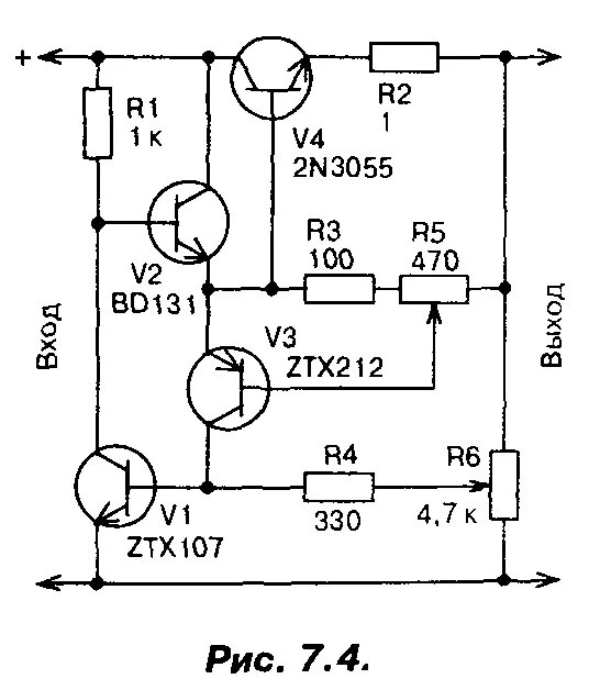 Простые схемы для радиолюбителей. Простая схема регулятора напряжения и тока на полевом транзисторе. Схема регулятора напряжения на транзисторе. Транзисторные схемы регуляторов напряжения. Схемы стабилизаторов напряжения и тока на транзисторах.