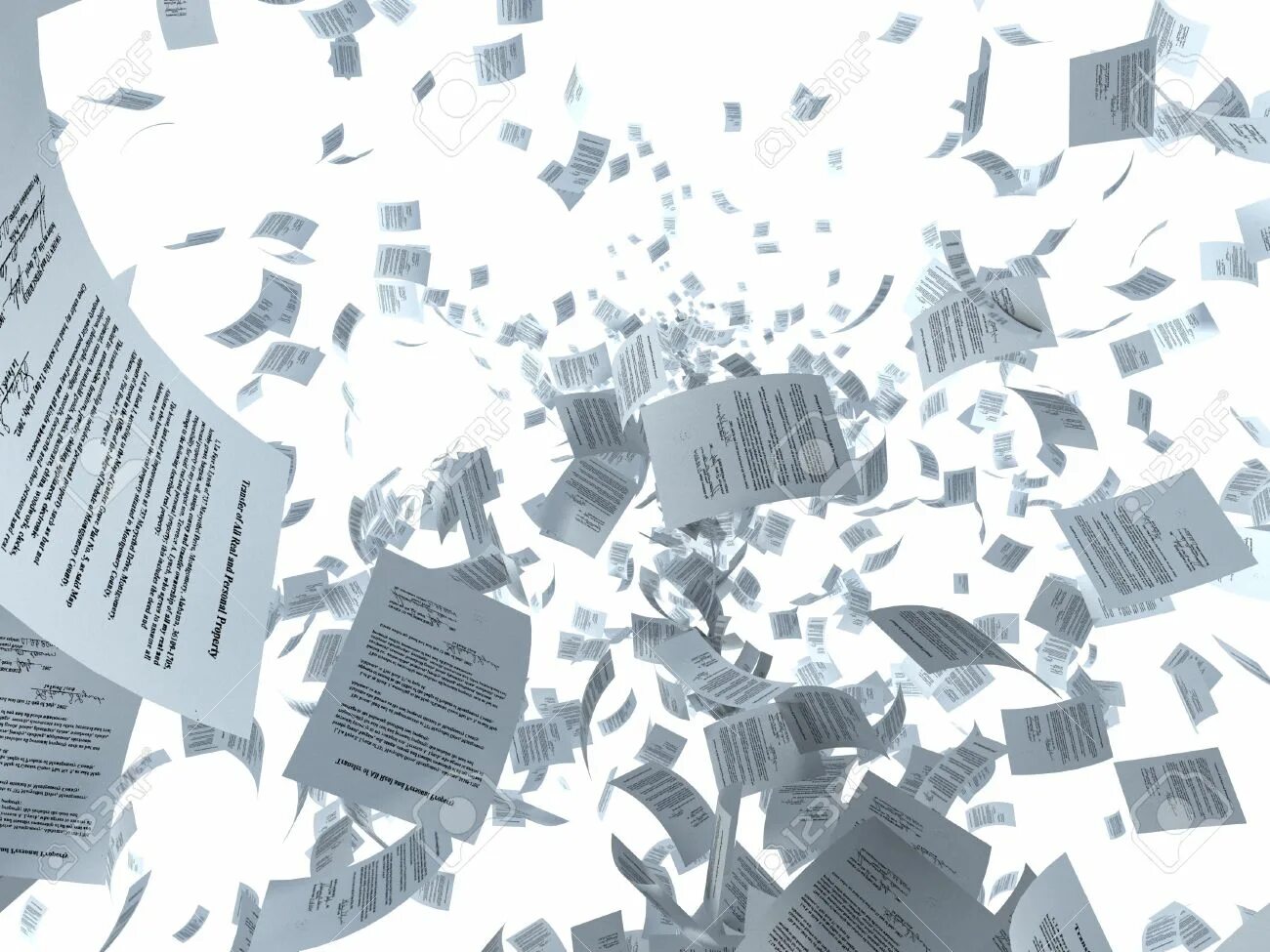 Падающая бумага. Разбросанные листы бумаги. Бумага разлетается. Бизнес бумаги. Документы летают.