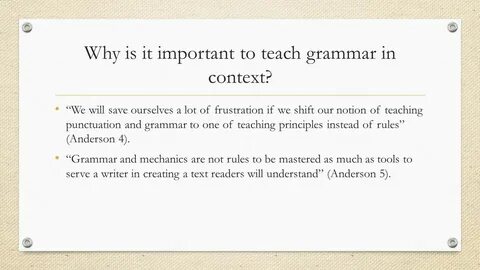 Teach grammar