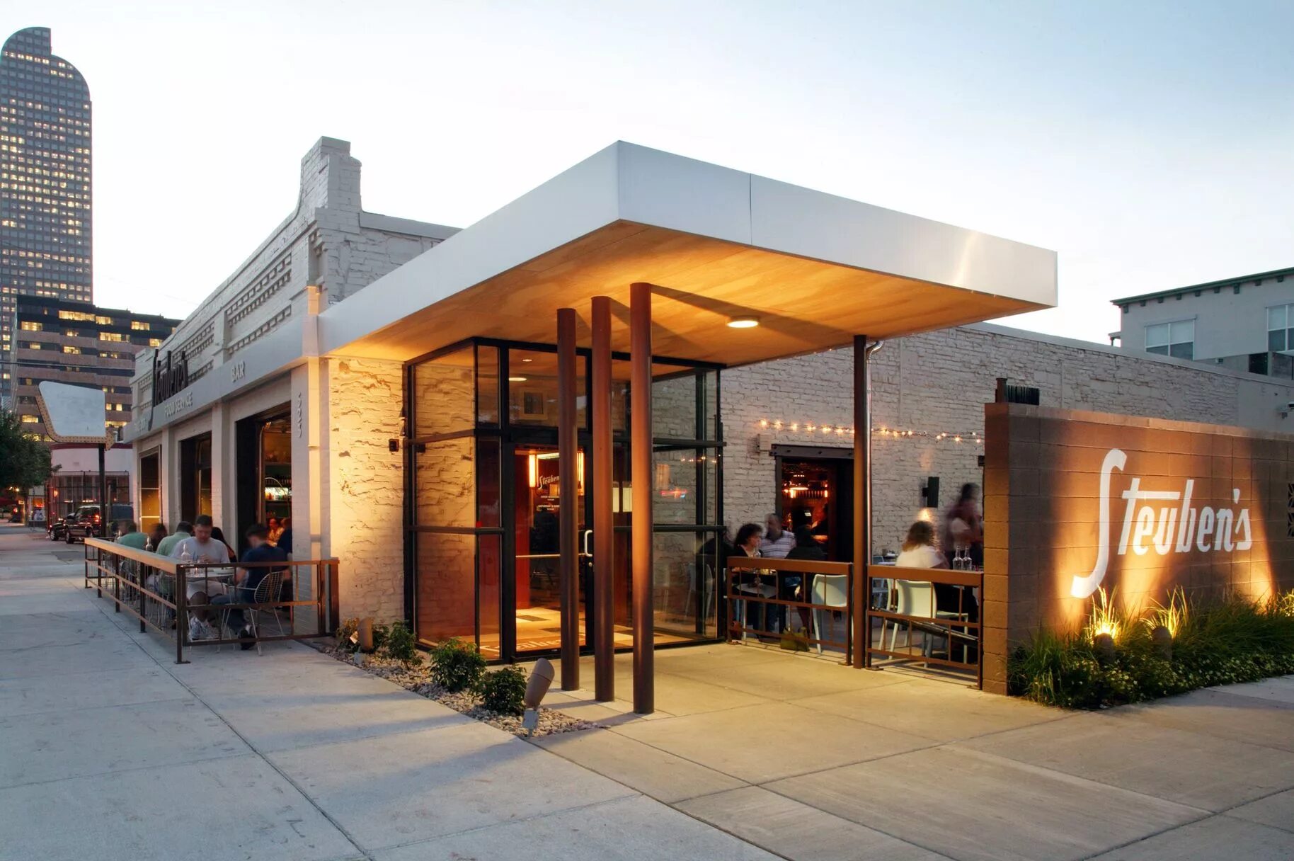 Otium ресторан Лос-Анджелес. Ресторан здание. Экстерьер ресторана. Фасады ресторанов в современном стиле.