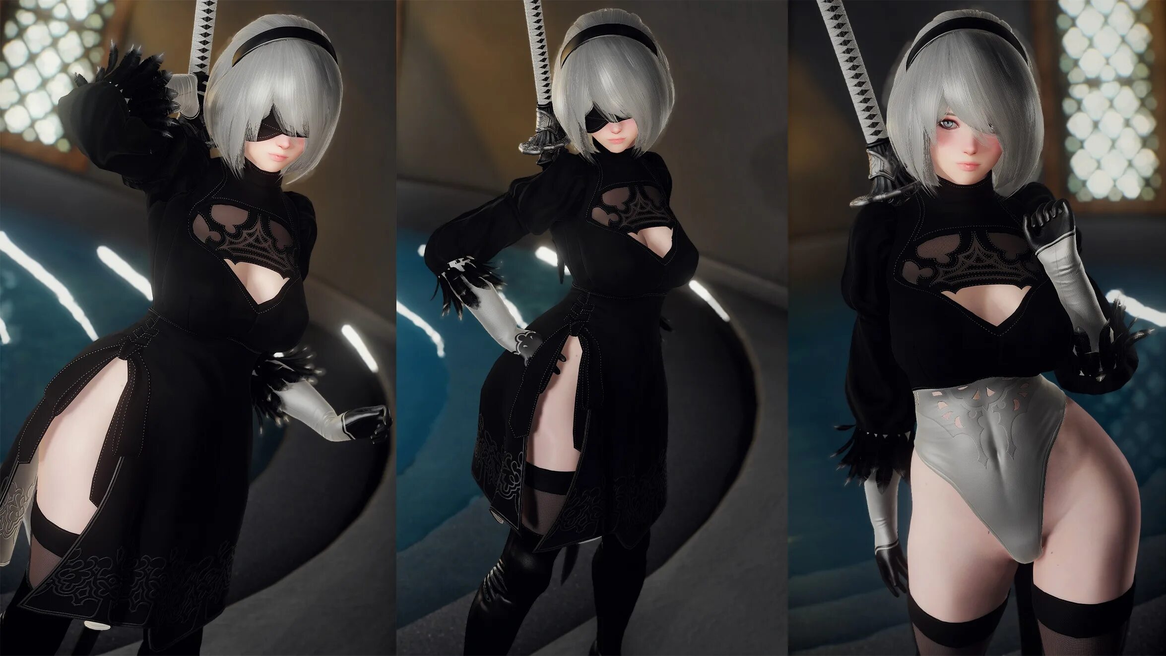Играл в NieR: Automata? Смотри - сама 2B YoRHa в моей постели