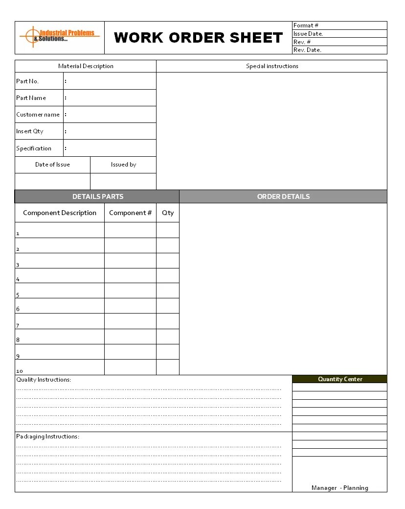 Issue order. Work order. ворк ордер что такое. work order production example. form template for product order for creative.
