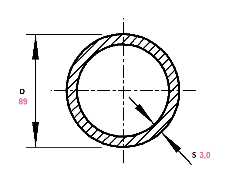 Труба круглая 57х3 внутренний диаметр. Тонкостенная труба чертеж. Труба стальная круглого сечения 20 мм. Труба 57мм чертеж.