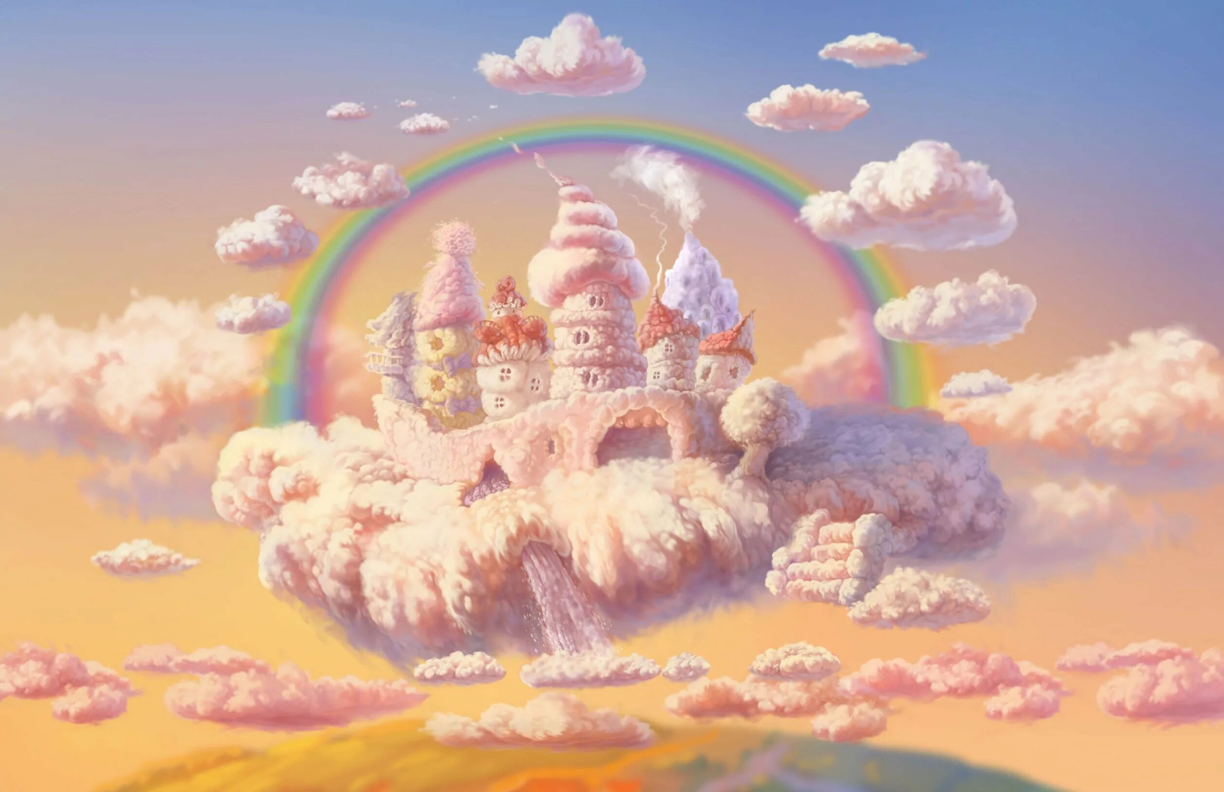Картинка сказочная страна. Воздушный замок. Сказочная Страна. Сказочное небо. Сказочный замок в облаках.