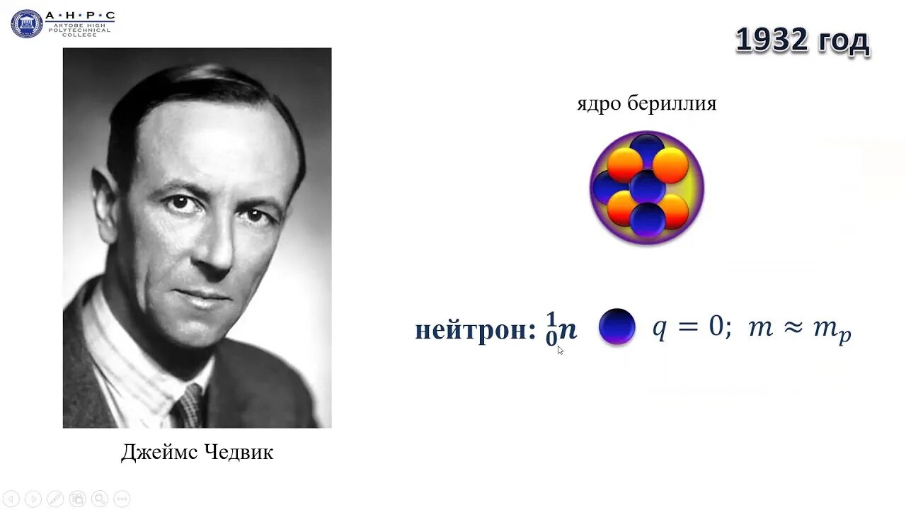 Опыт Джеймса Чедвика 1932 года открытие нейтрона. Чедвик строение атома. Кому из ученых принадлежит открытие нейтрона